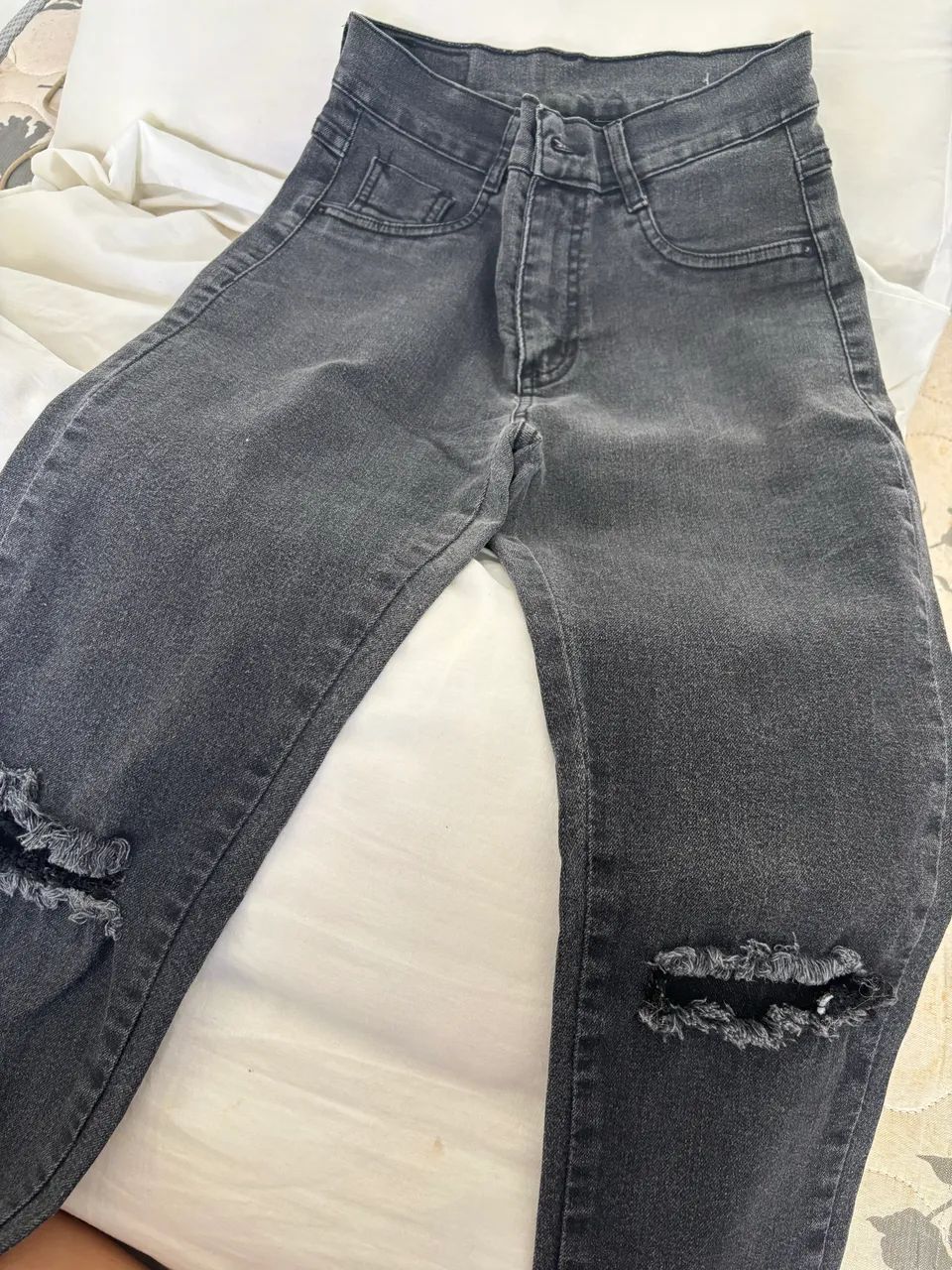 CALÇA SKINNY JEANS RASGADA - Foto 2