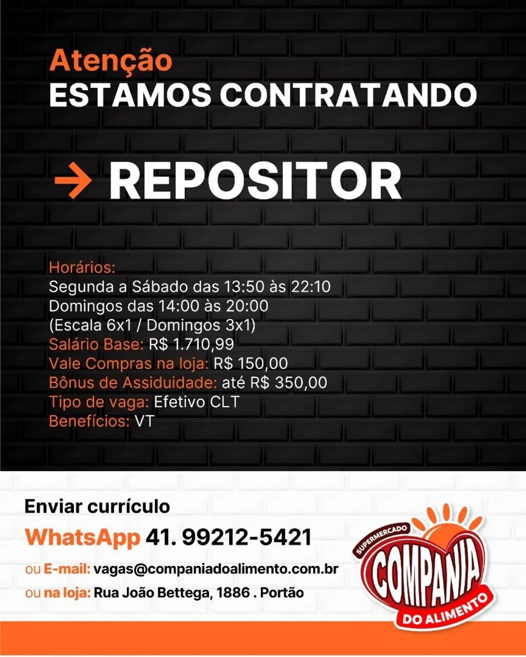 Supermercado contrata