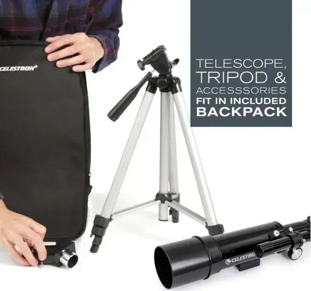 Telescópio Refrator Celestron Travel Scope 60 C/acessórios Preto - Foto 2