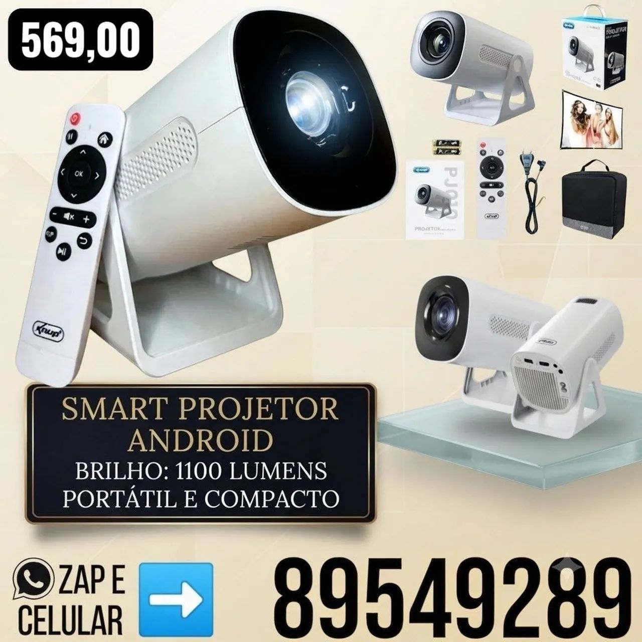 Projetor Knup portátil 