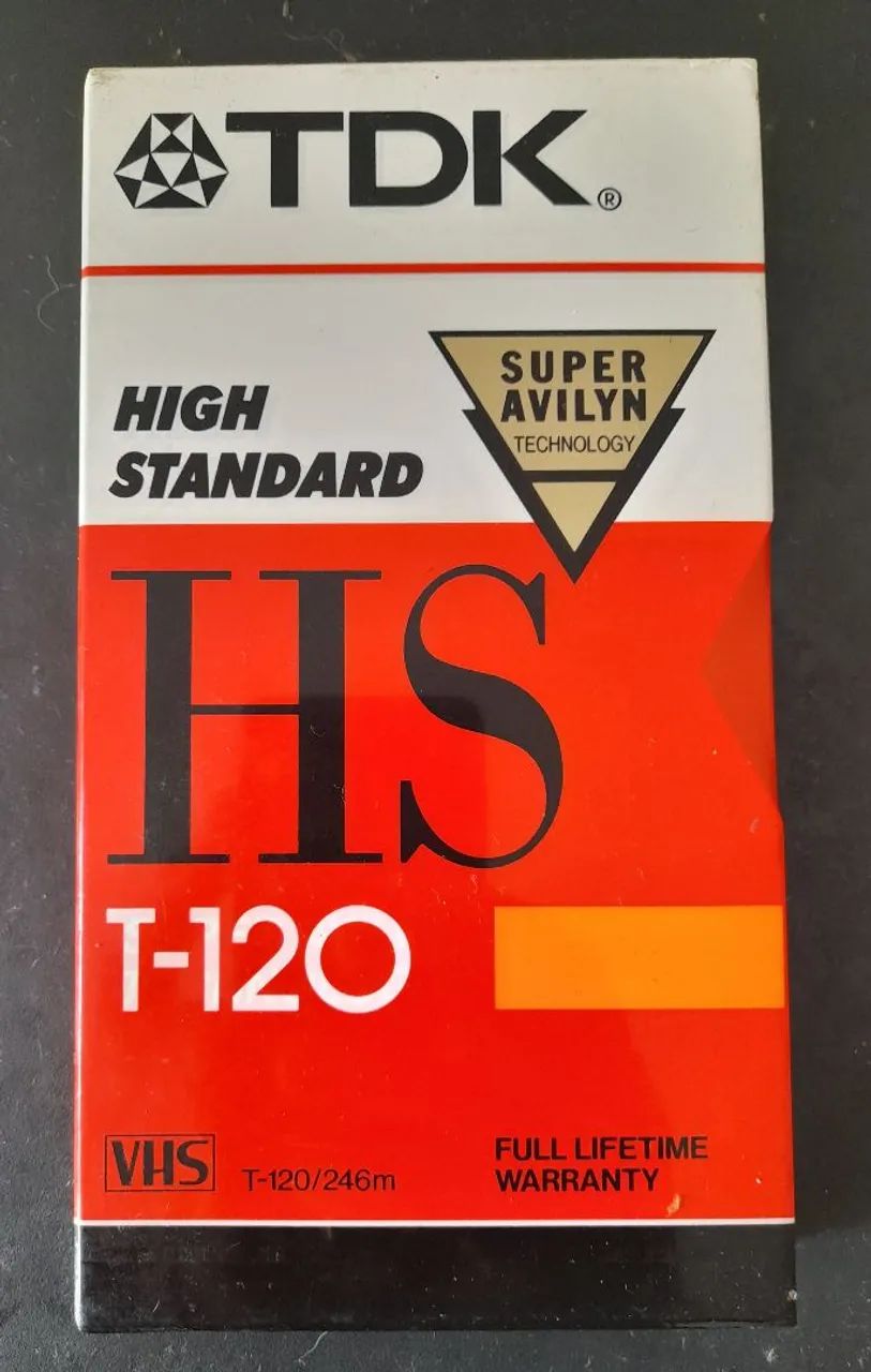 Fita VHS TDK HS T-120 nova lacrada