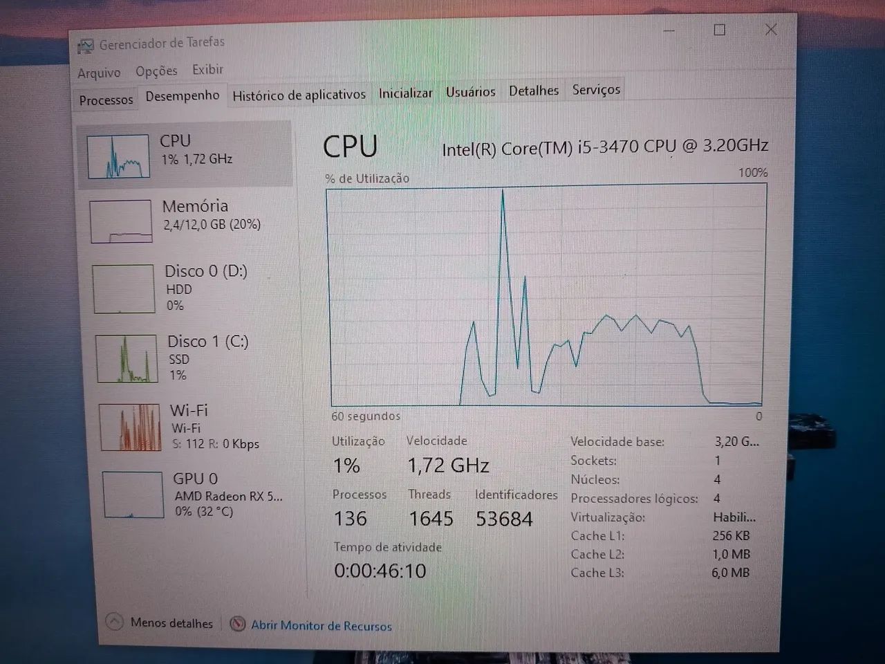 PC gamer usado com monitor, teclado e mouse - Foto 2