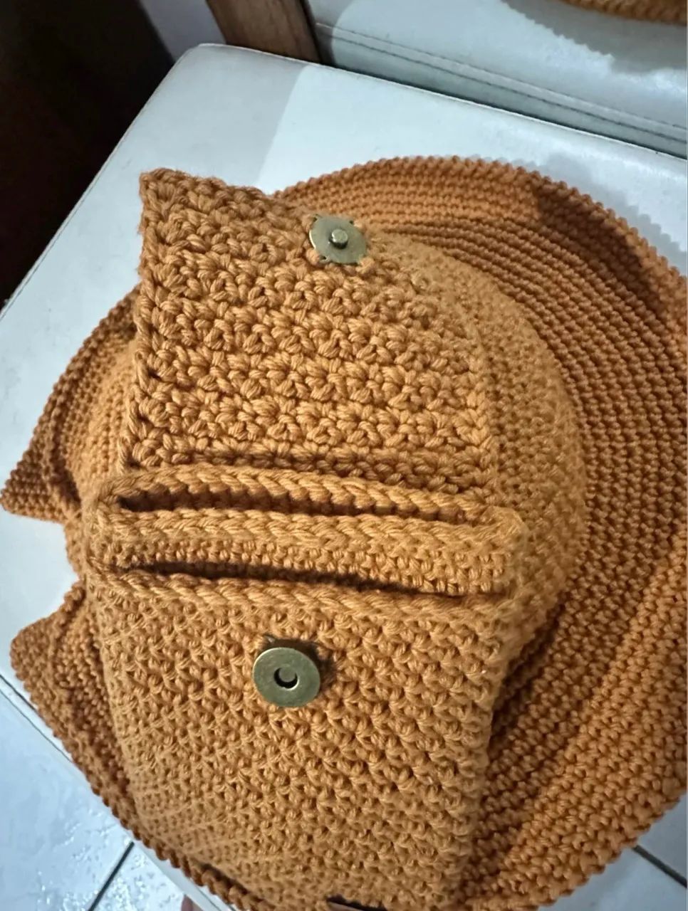 Kit chapéu e bolsinha de crochê  - Foto 5