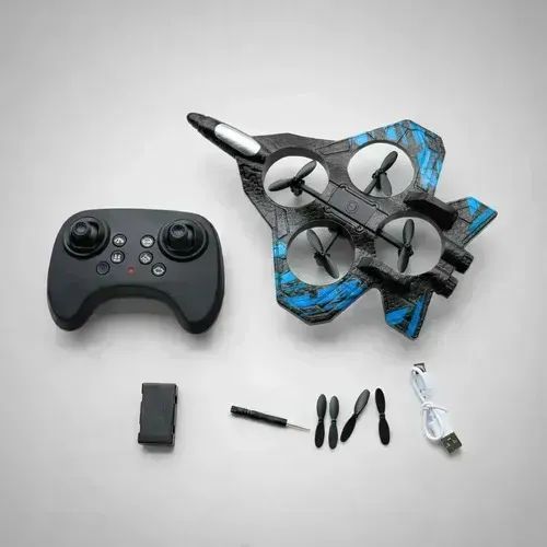 Drone Pterosauria 4D-V32 Avião Jato Controle Remoto 4 Eixos Led Acrobático Resistente - Foto 2