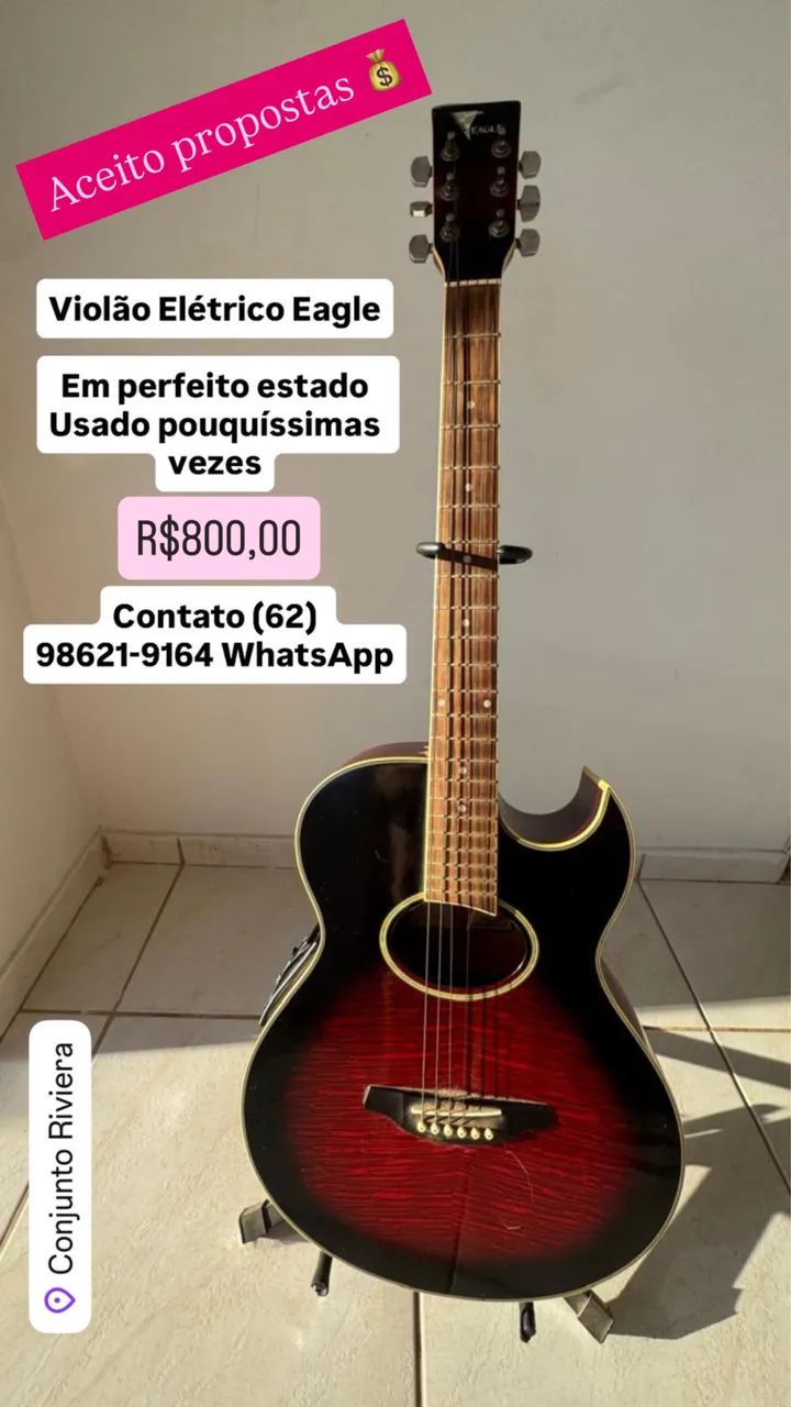 Violão Elétrico Eagle  - Foto 2