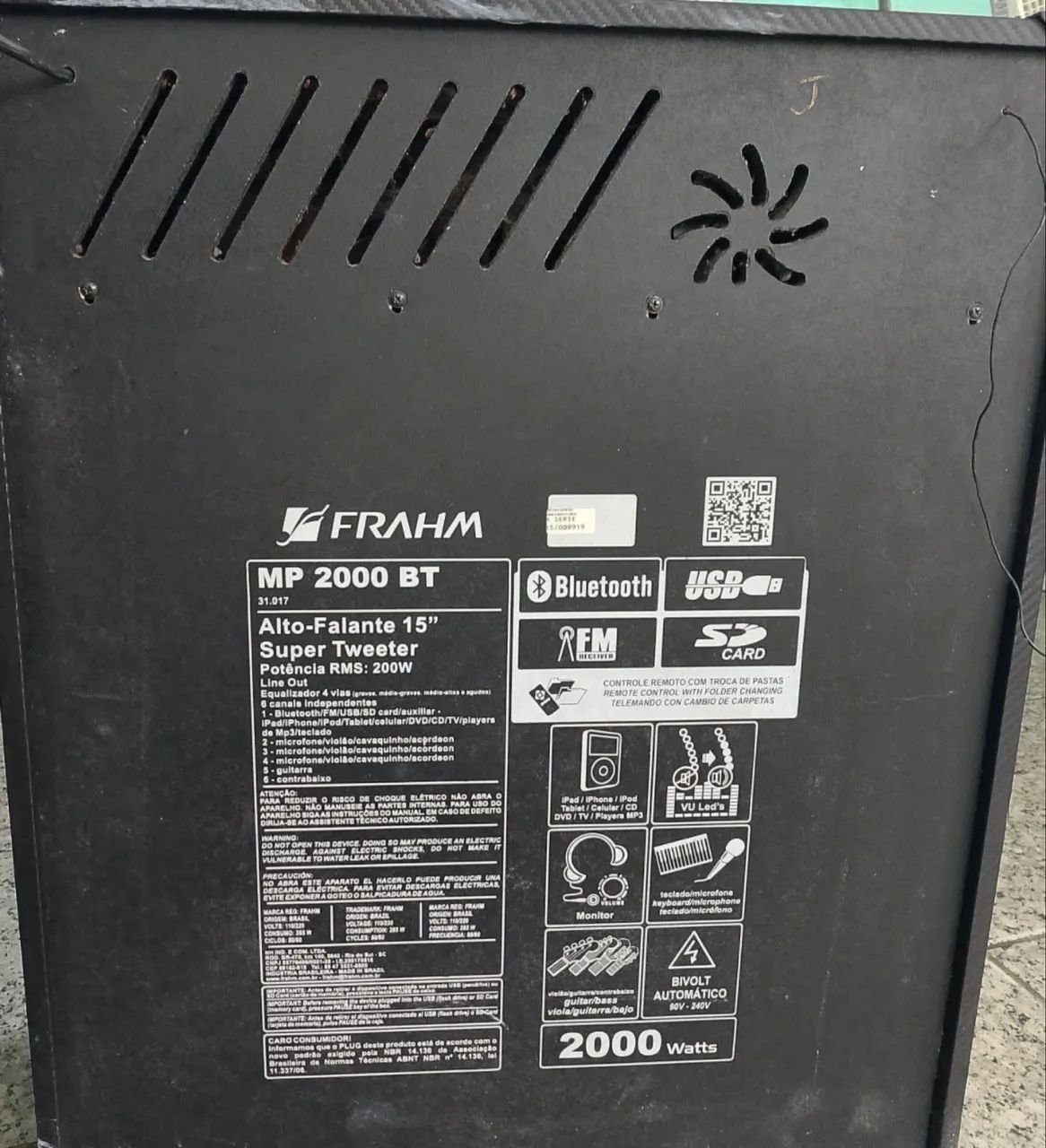 Caixa de som amplificada multiuso Frahm MP 2000 BT - Foto 4