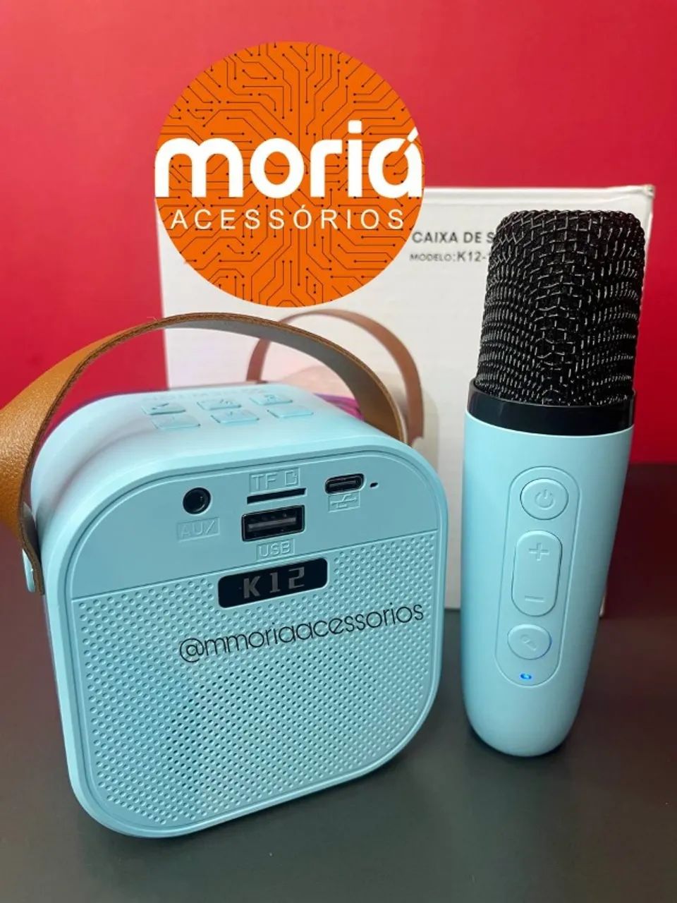 Mini Caixa de Som Karaokê  Bluetooth com Microfone Muda A Voz Led  - Foto 3
