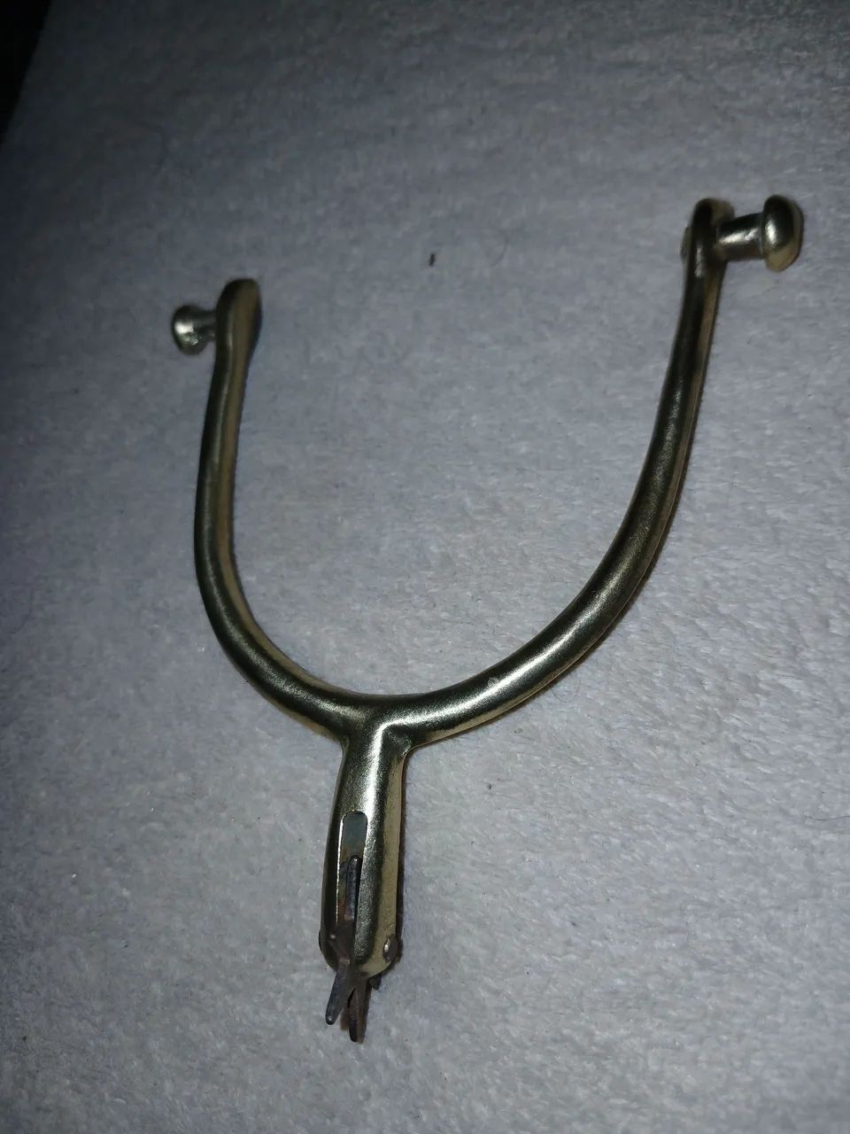 Espora antiga de metal dourado  - Foto 2