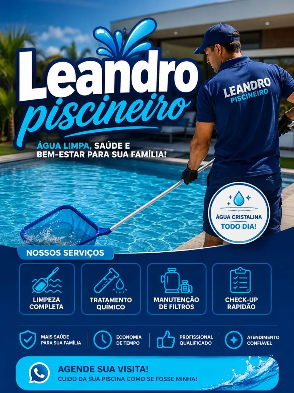 Limpeza e manutenção de piscinas