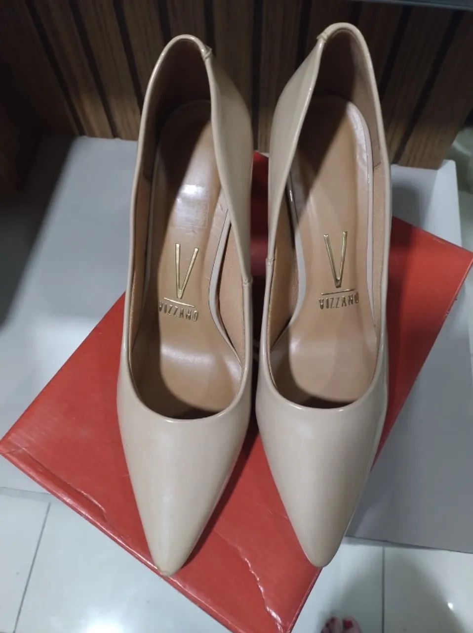 Scarpin de salto nude lindo  - Foto 4