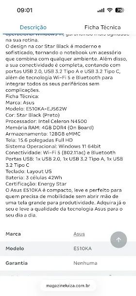 Notebook Asus E510 - Foto 3