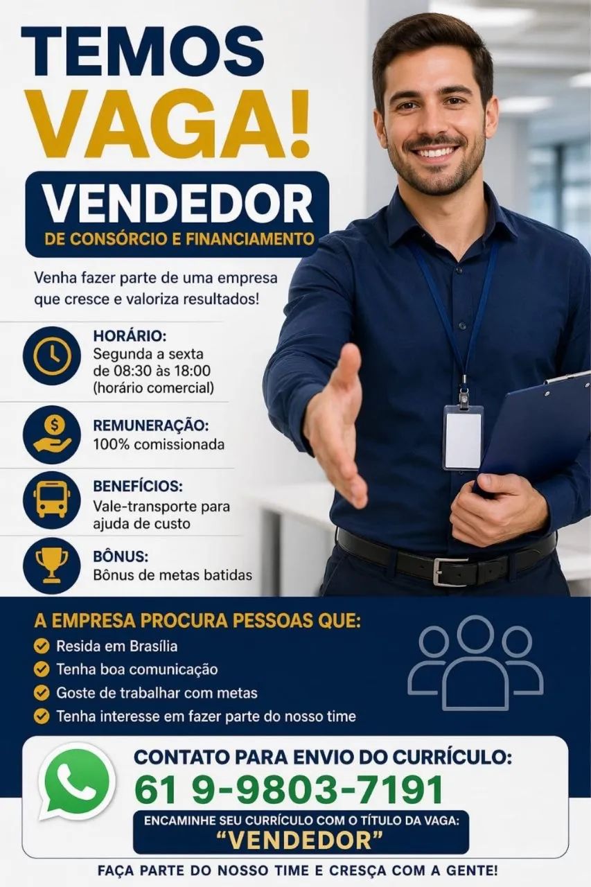 Estamos contratando vendedores 