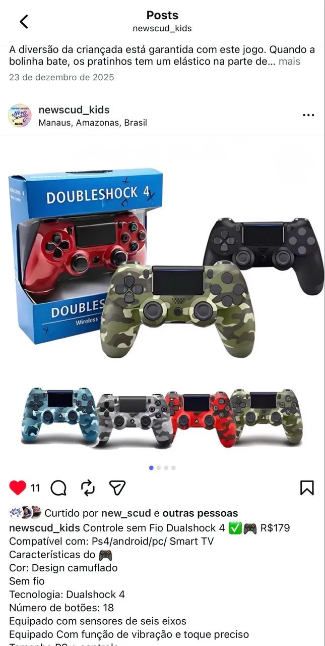 Controle sem Fio Dualshock 4