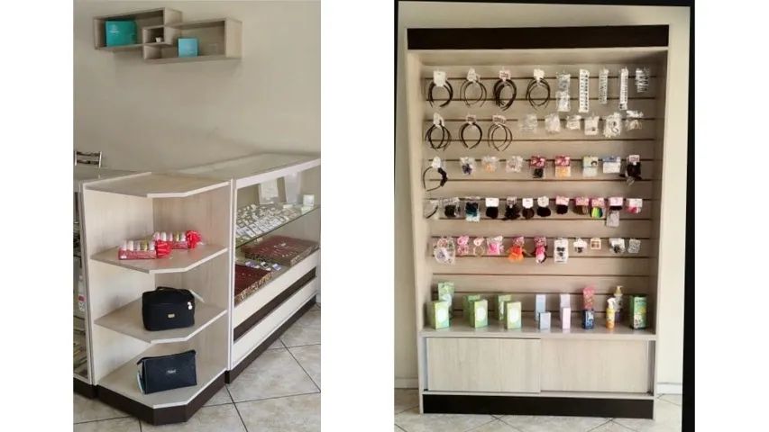 Móveis em MDF para Loja de Cosméticos/Beleza - Modulados com Prateleiras de Vidro - Foto 5