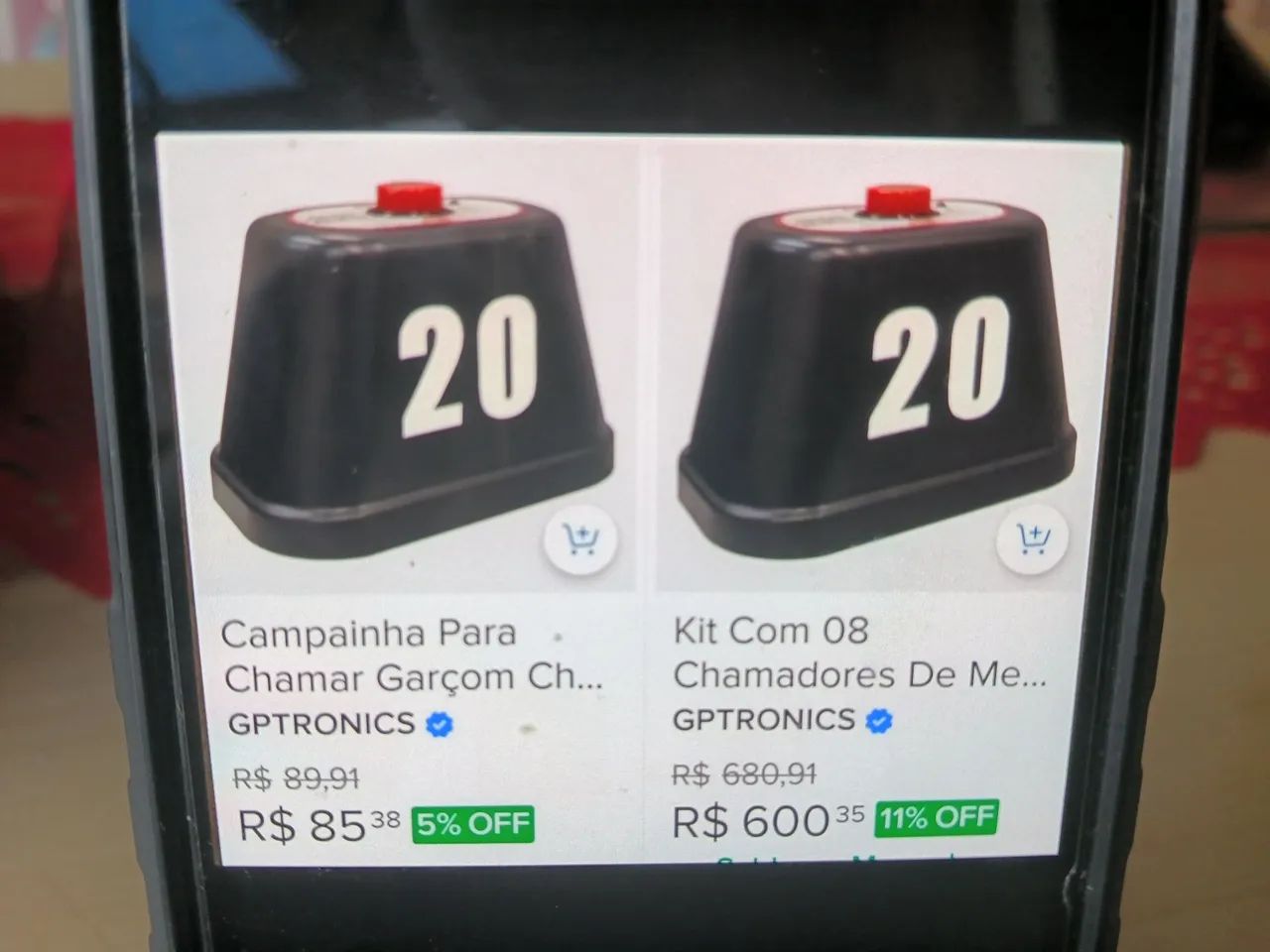 Chamador de mesa garçon GP tronics 10 peças