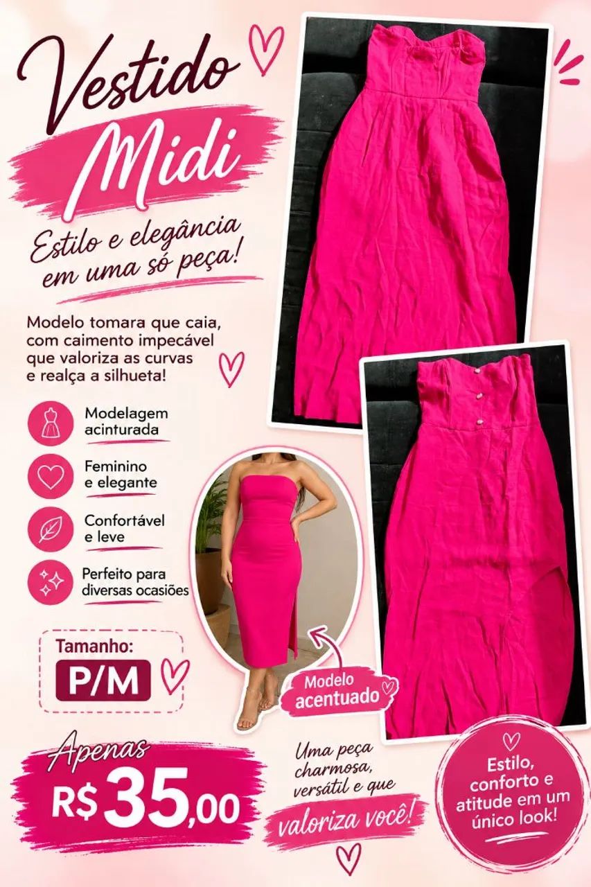 Vestido Midi Tam P/M
