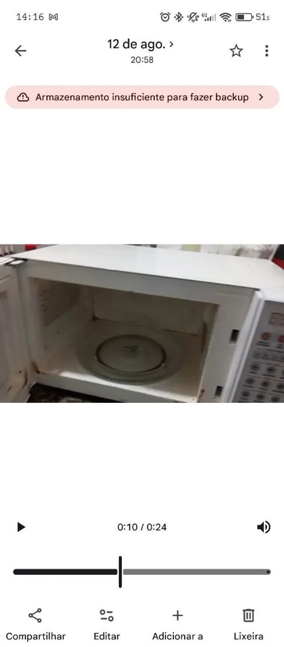 Microondas usado -funciona bem,mas descascou a tinta por dentro - Foto 5