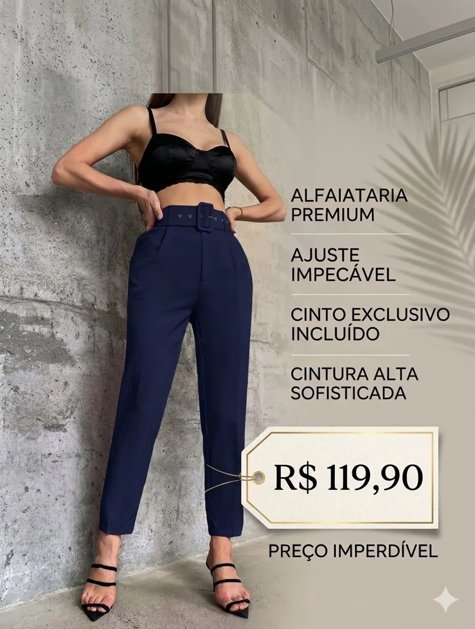 CALÇA ALFAIATARIA AZUL MARINHO