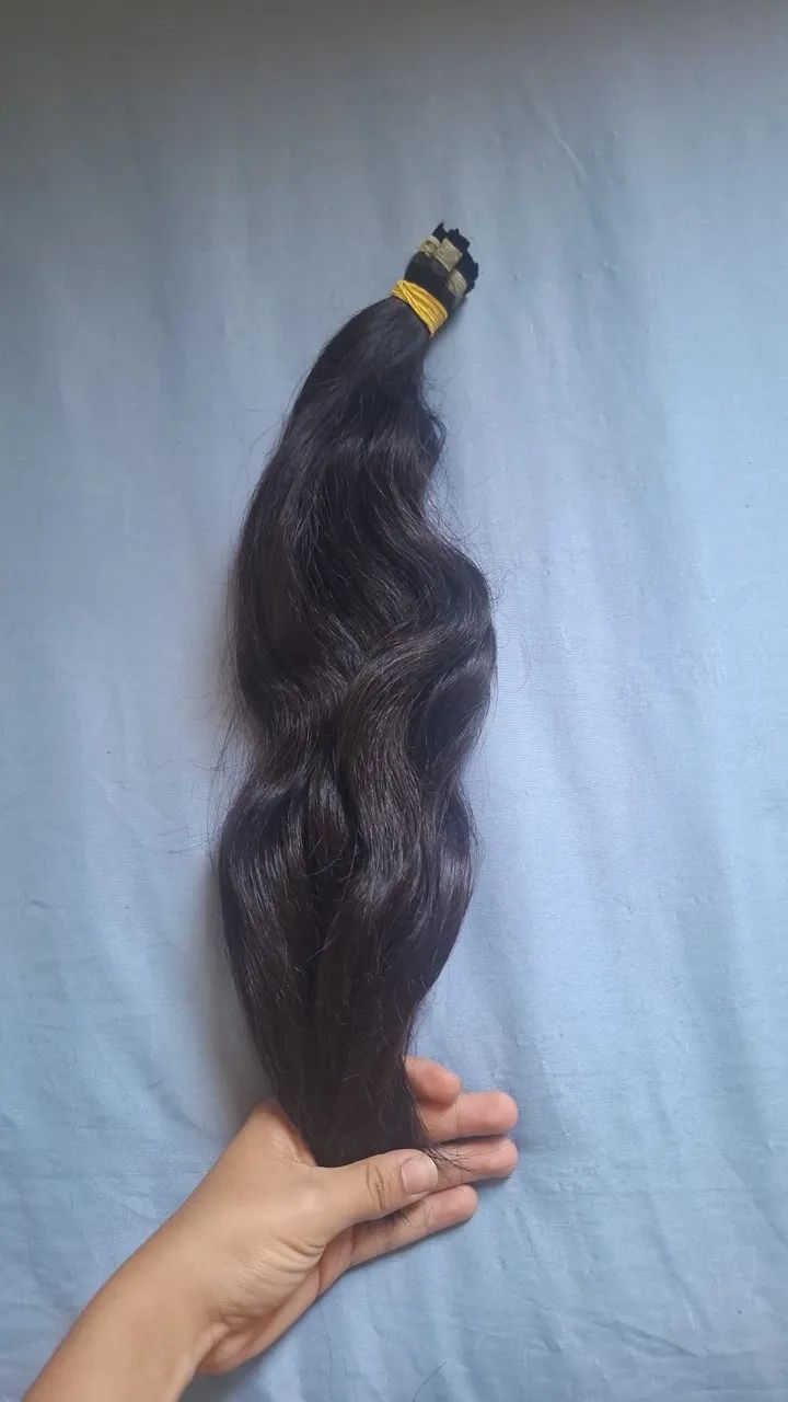 CABELO PRETO ONDULADO VIRGEM MAIS DE 40 CM - Foto 2