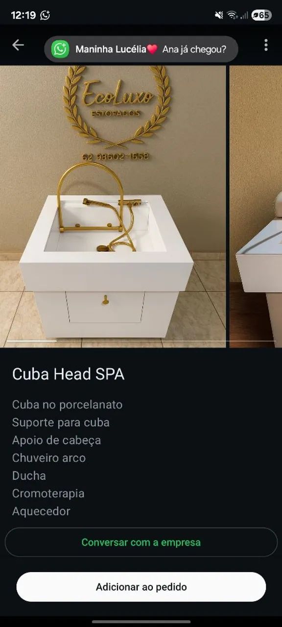 Cuba para Head spa completa