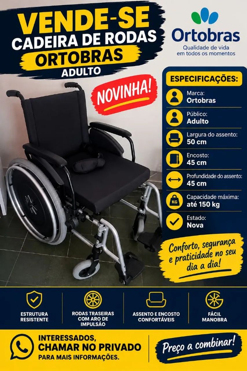 Cadeira de rodas Ortobras nova