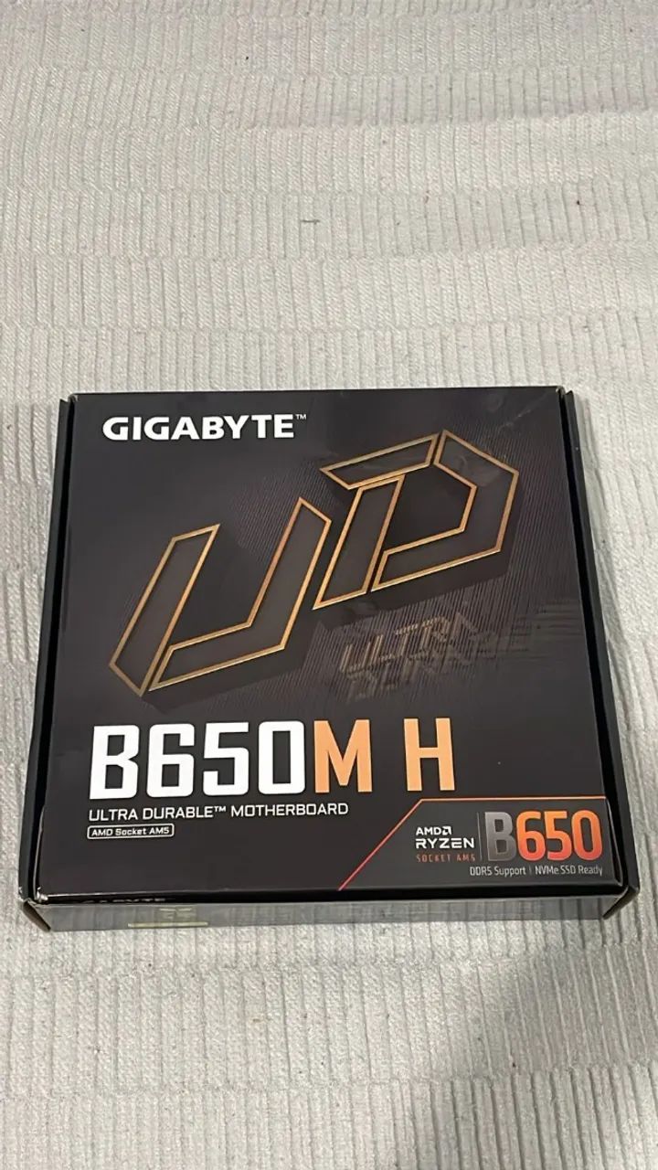 Placa Mãe Gigabyte B650m H, DDR5, Micro ATX, Am5 NOVA.