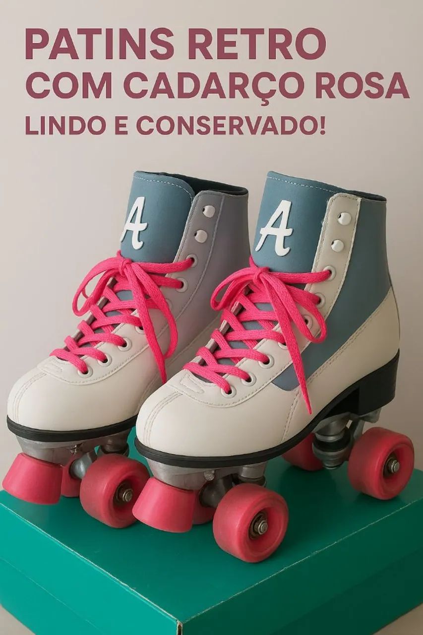 PATINS ROSA E BRANCO 