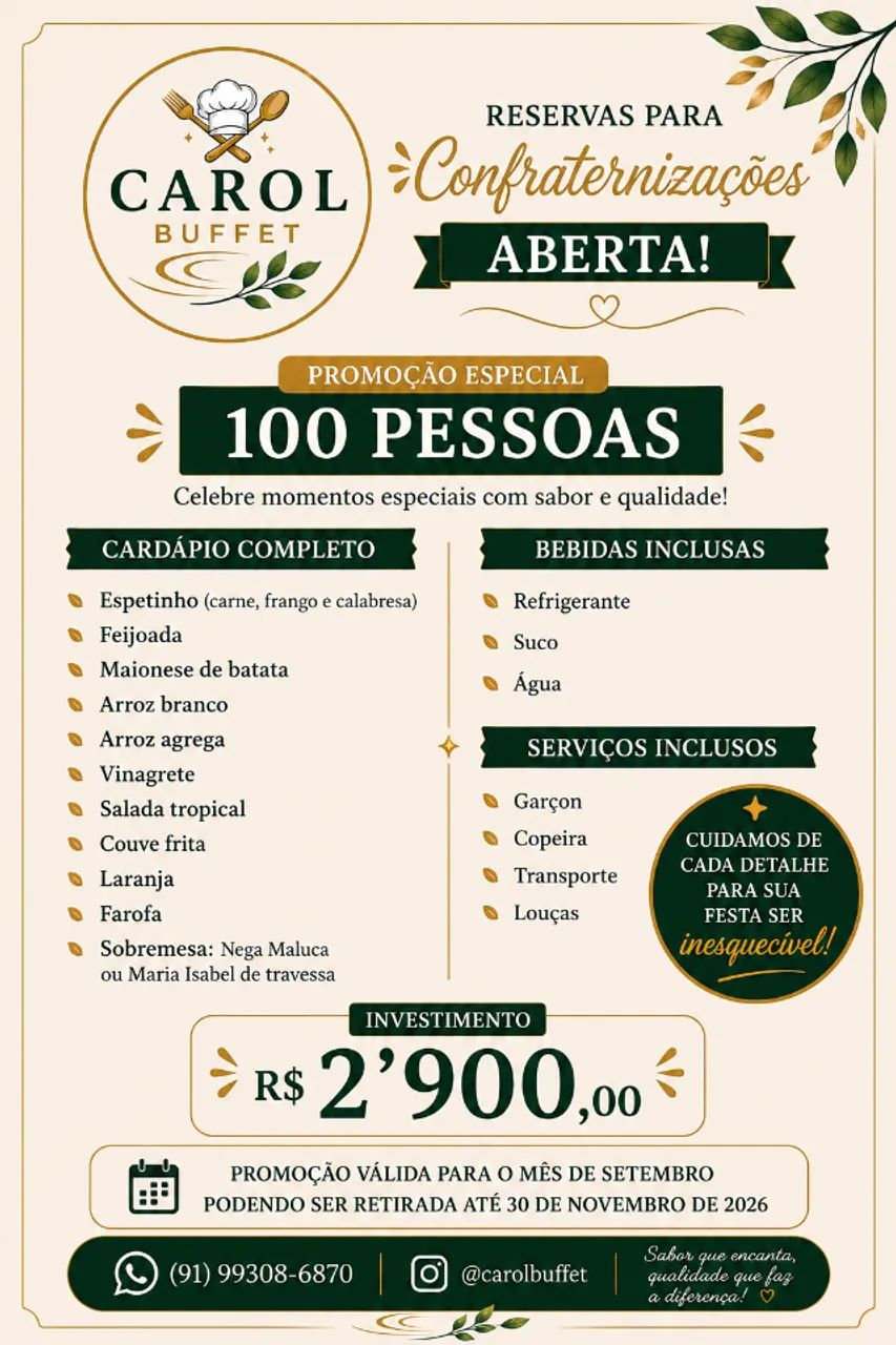 serviço de buffet em belém
