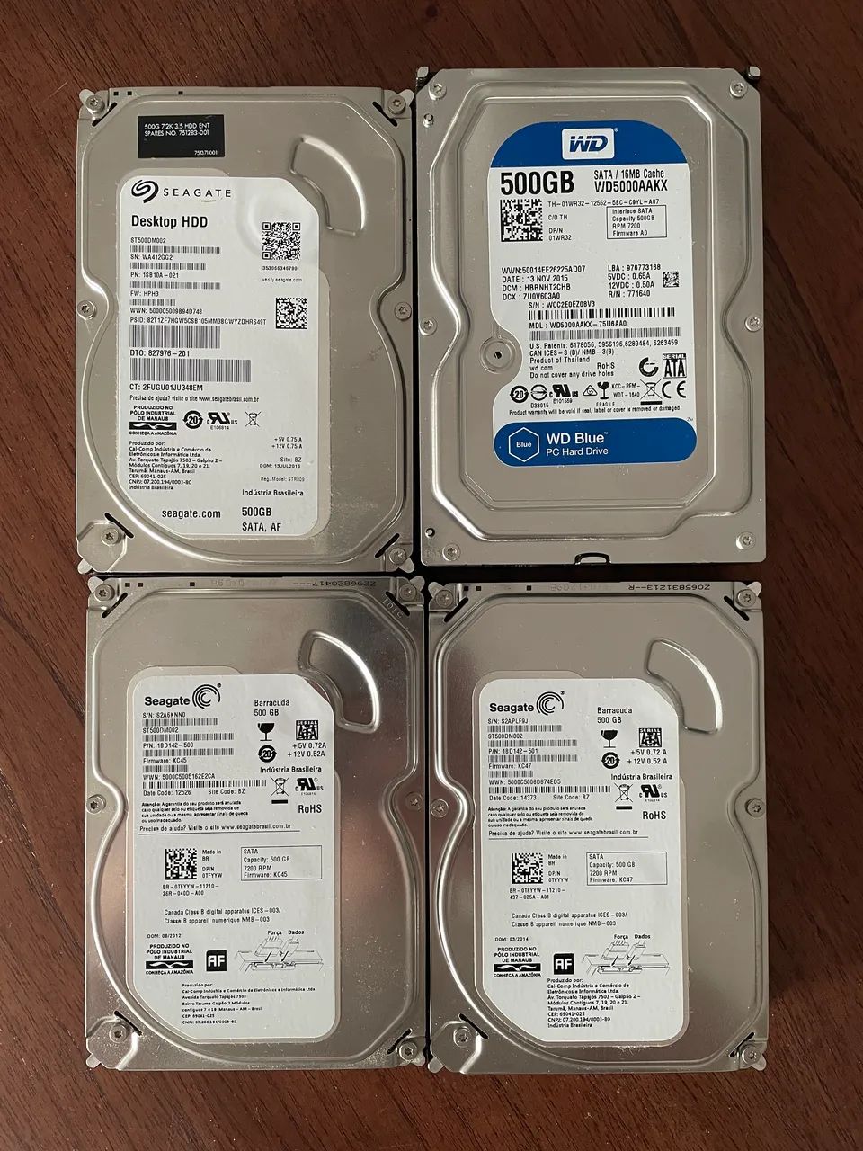 Lote 5 HDs 500GB
