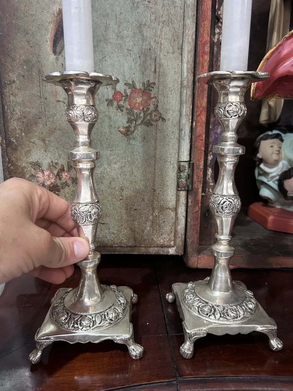 Par de castiçais antigos - Foto 3