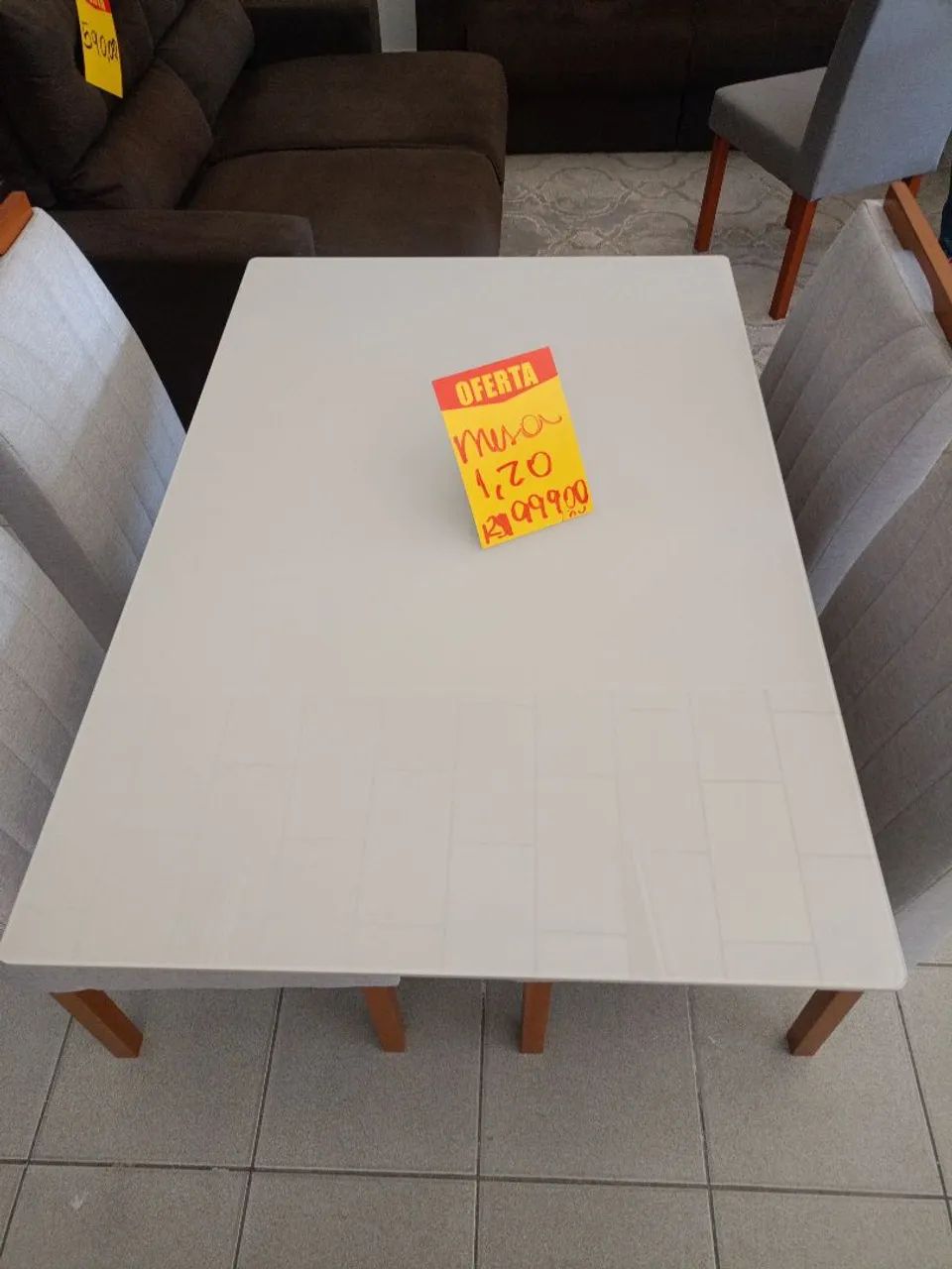 Mesa madeira maciça com tampo de vidro - Foto 2