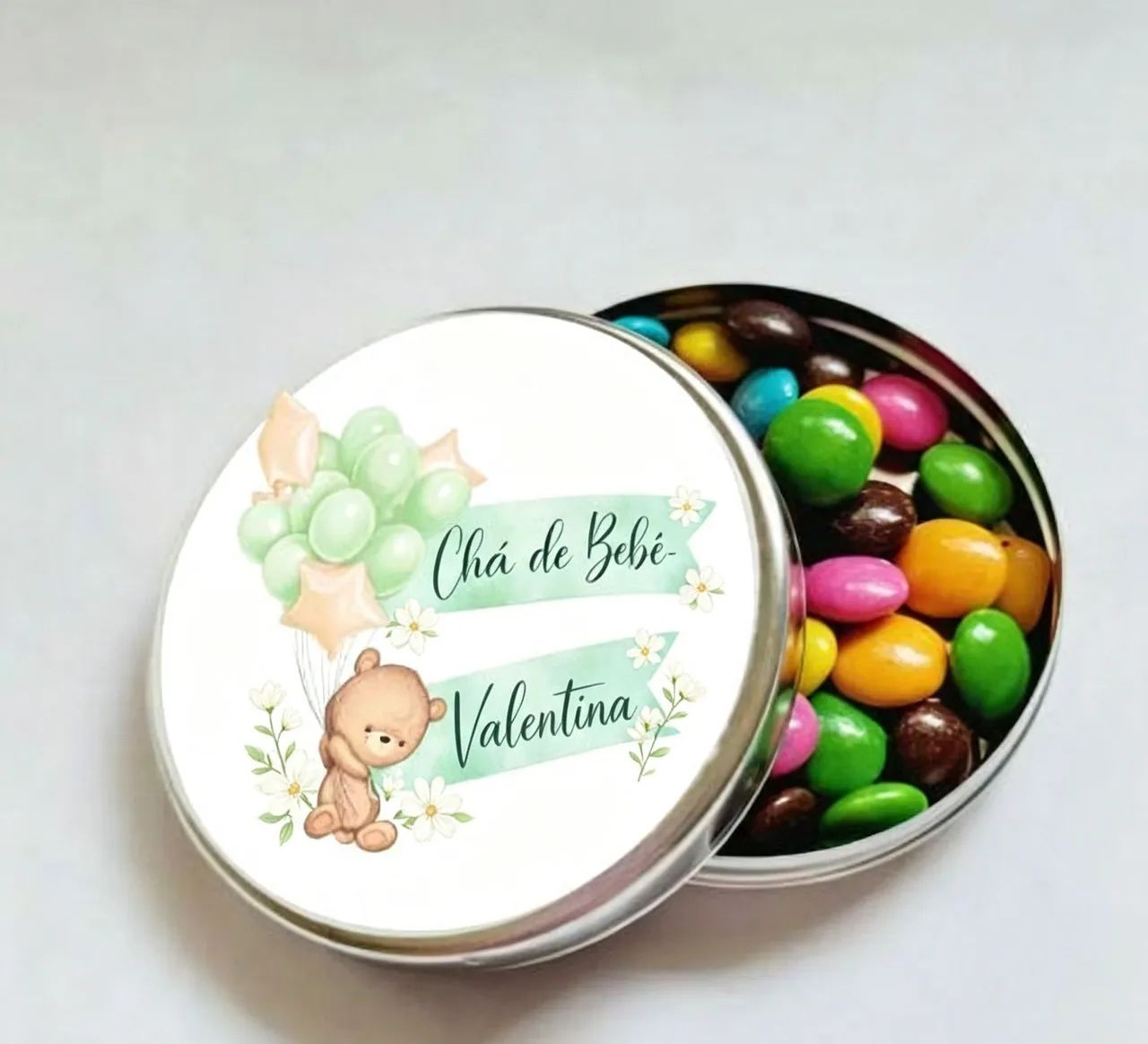 Lembrancinhas na latinha com M&M - Foto 3