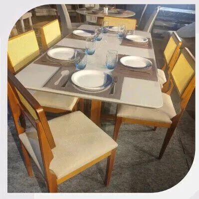 Mesa Jasmin com 6 Cadeiras Rafaela 1,60m