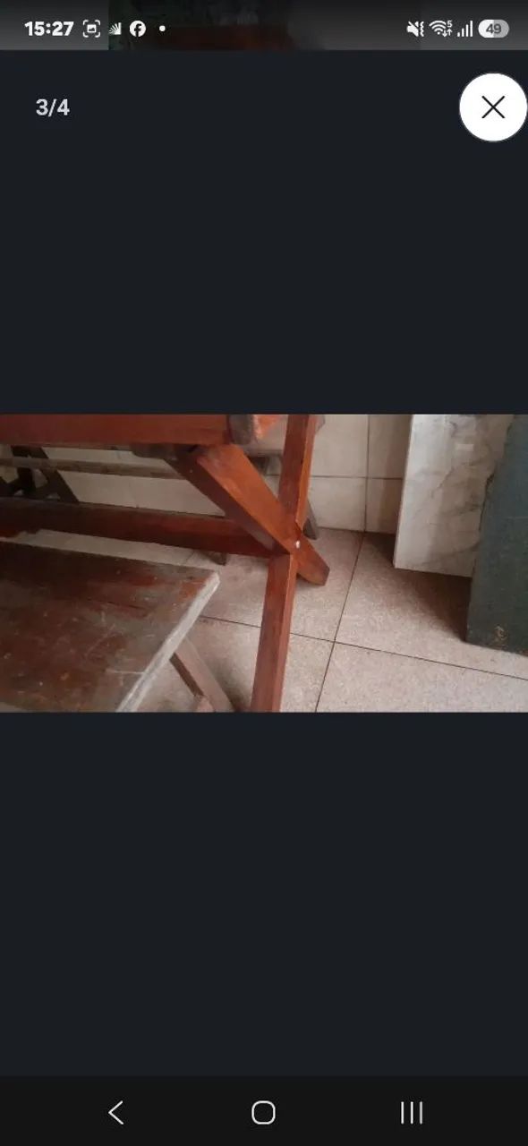 Mesa+2 bancos jatobá/ipê p/8 pessoas c/entrega  - Foto 4