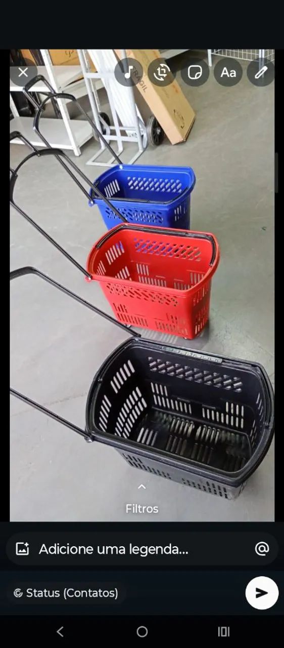 CESTA PLASTICA COM RODAS AVISTA 160.00 ZAP * 