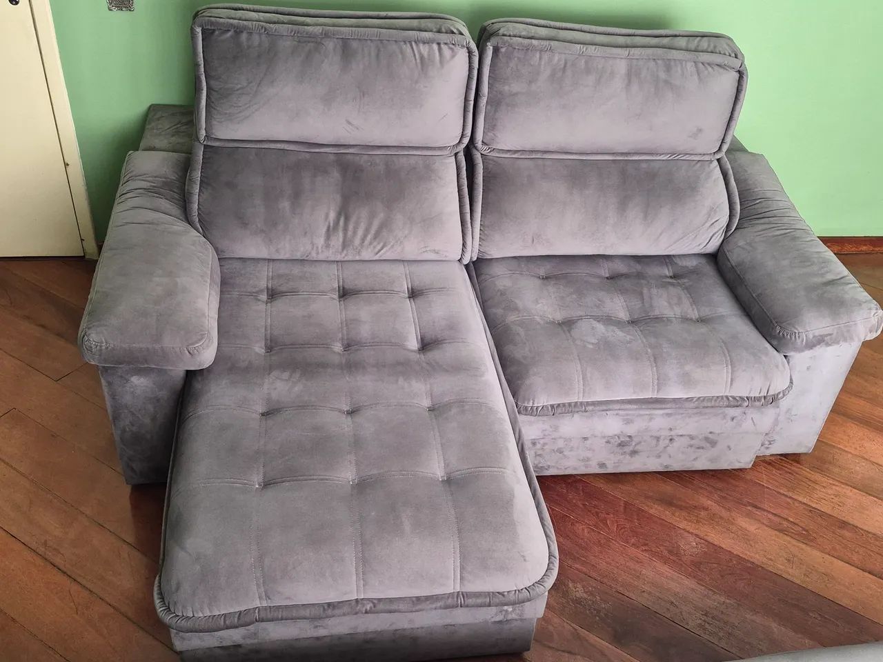 Sofá Suede Retrátil Seminovo  - Foto 5