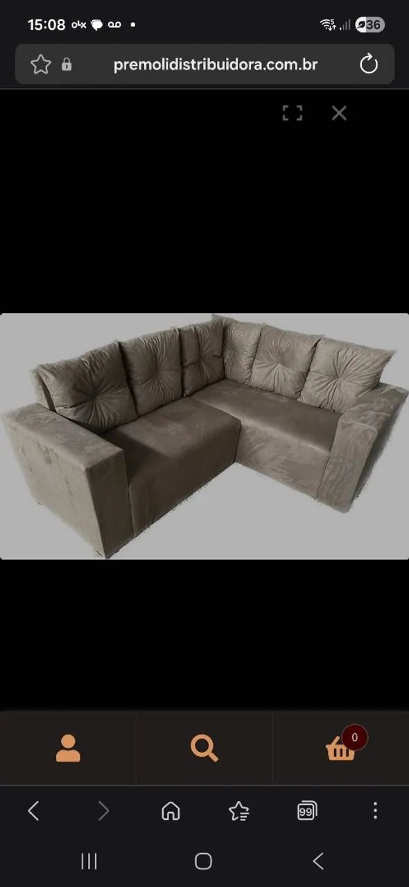 Sofa Madri Almofadas Soltas de canto em L - Foto 3