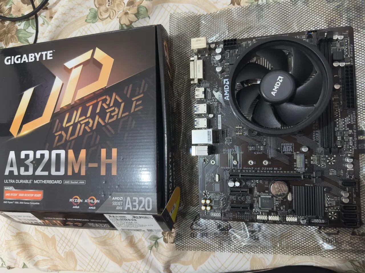 Placa mãe gigabyte A320m-h com processador Ryzen 5 3600 - Foto 2