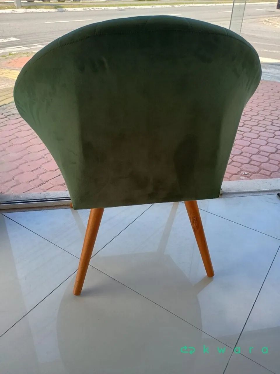 2 Poltronas Estofadas Suede Verde - Foto 5