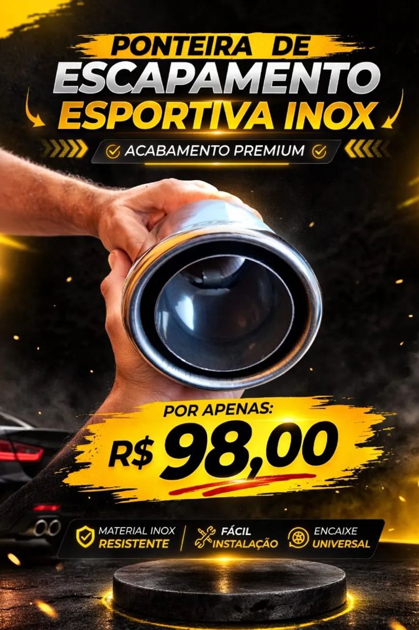 PONTEIRA ESPORTIVA AÇO INOX -UNIVERSAL- NOVA - Foto 2