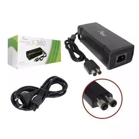 Fonte Para Xbox 360 Slim Bivolt 110v 220v Knup Cabo De Força