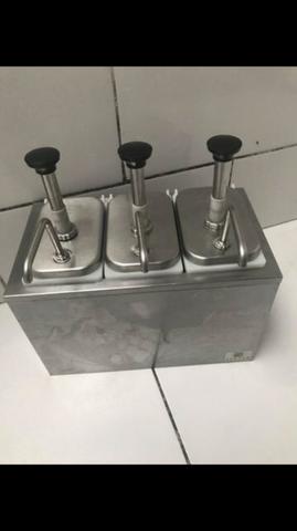 Dispenser de coberturas para sorveteria/açaiteria