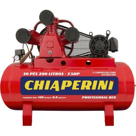 Compressor De Ar Média Pressão 30 Pcm 200 Litros Chiaperini 30/200 RED