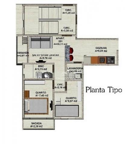 Apartamento com 2 dormitórios, sacada com churrasqueira à venda, 46 m² por r$ 160.000 - af - Foto 9