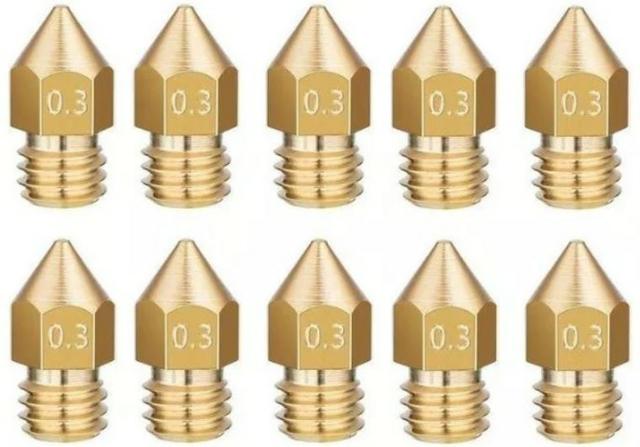 COD-CP199 Kit 2Unid. Bico Nozzle 1.75mm 0.3mm Mk7 Mk8 Hotend Impressora Reprap 3d
