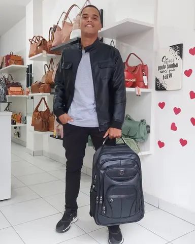 Mochila Executiva de Couro Premium Reforçada Cabo de Aço  - Foto 3