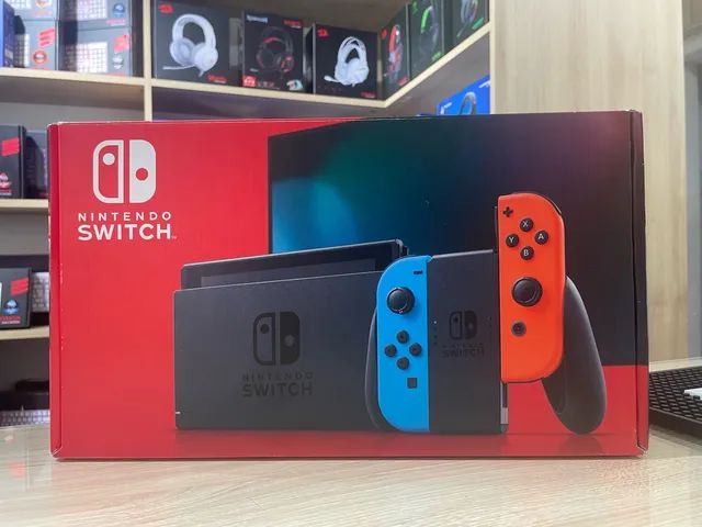 Nintendo Switch V1 DESBLOQUEÁVEL - Azul Neon / Vermelho Neon