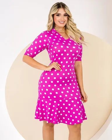 Vestidos Curtos Suede Estampado Liso Bolinha - Foto 3