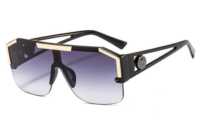 Óculos preto máscara estilo versace
