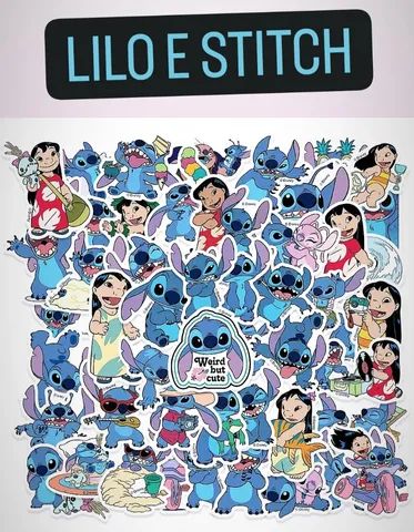 KIT 7 ADESIVOS LILLO E STITCH POR 10 REAIS
